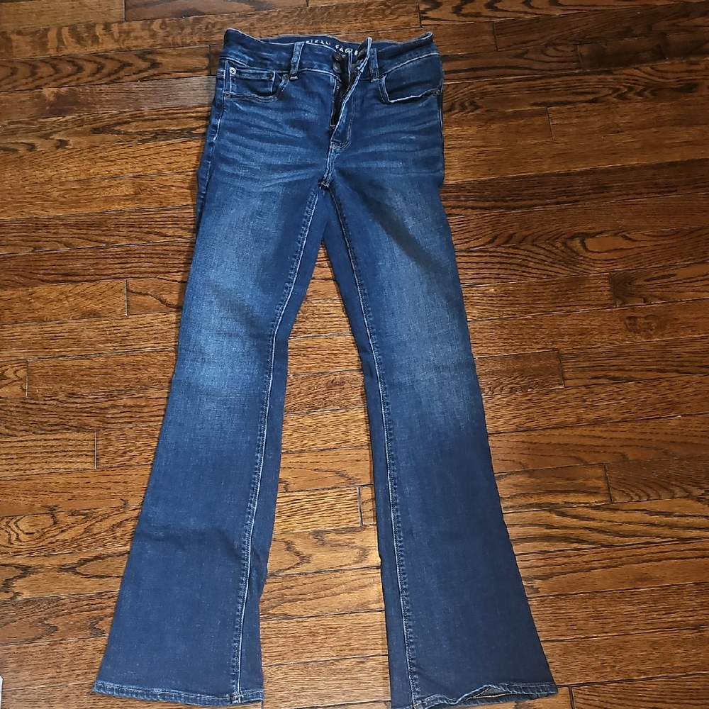 American Eagle Outfitters Blue Flare Wide Leg Denim